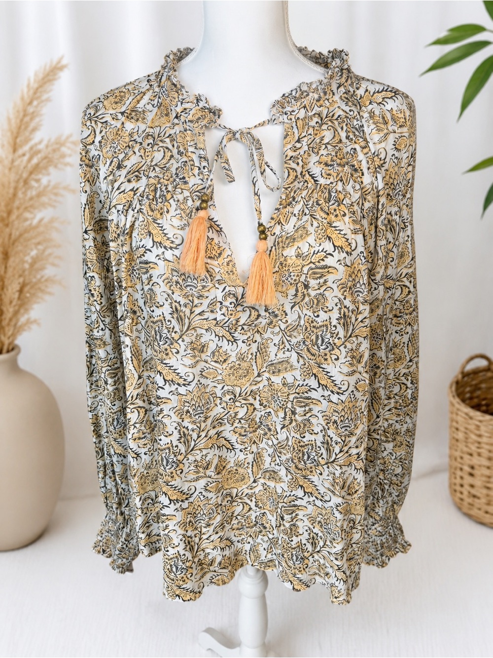 By Anthropologie Tie-Neck Peasant
Blouse - Picture 4 of 11